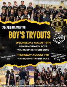 Fall 25 Boys Tryout Flyer