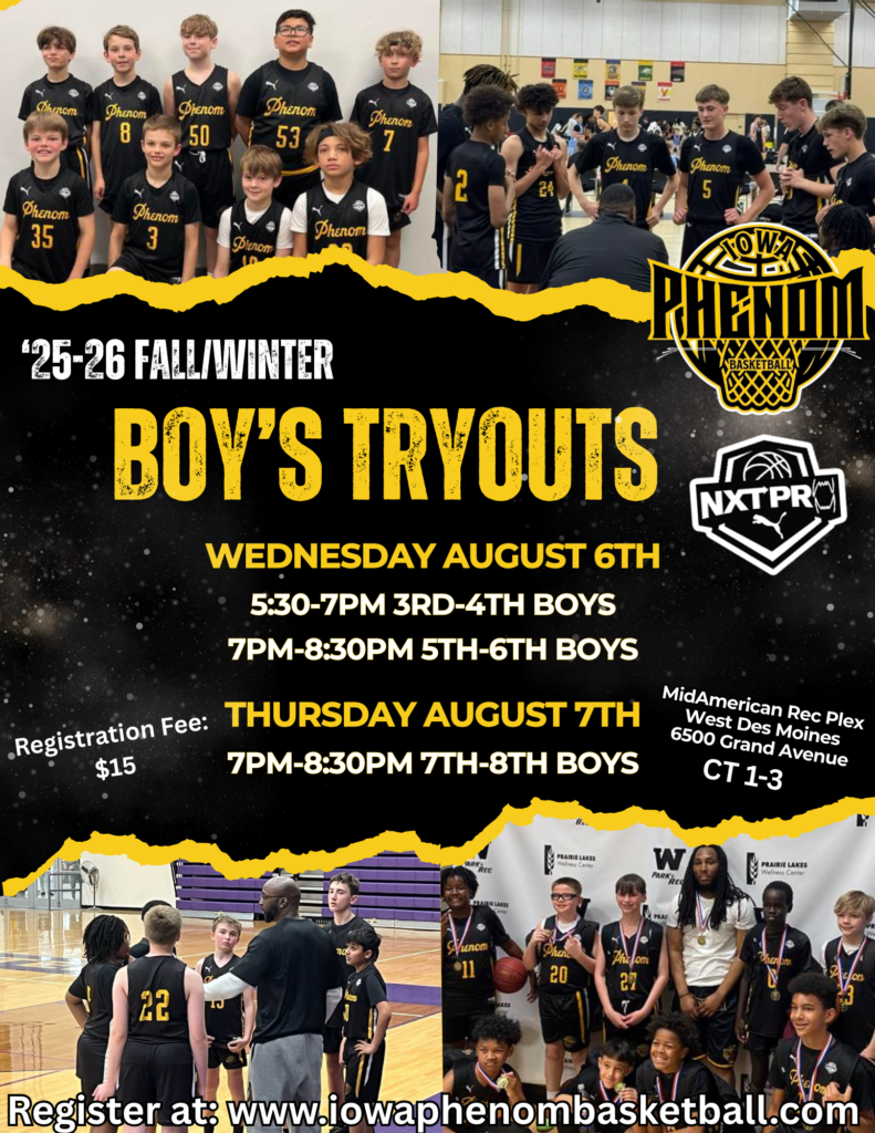 Fall 25 Boys Tryout Flyer