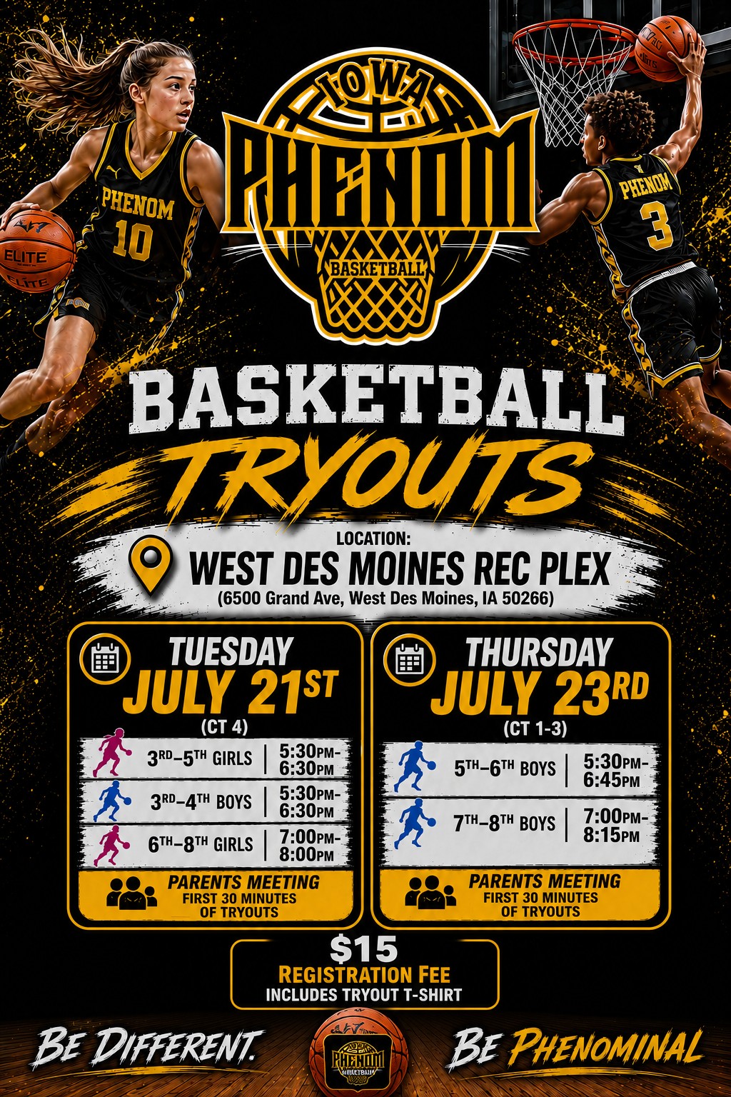 Boys and Girls Main Tryout Flyer
