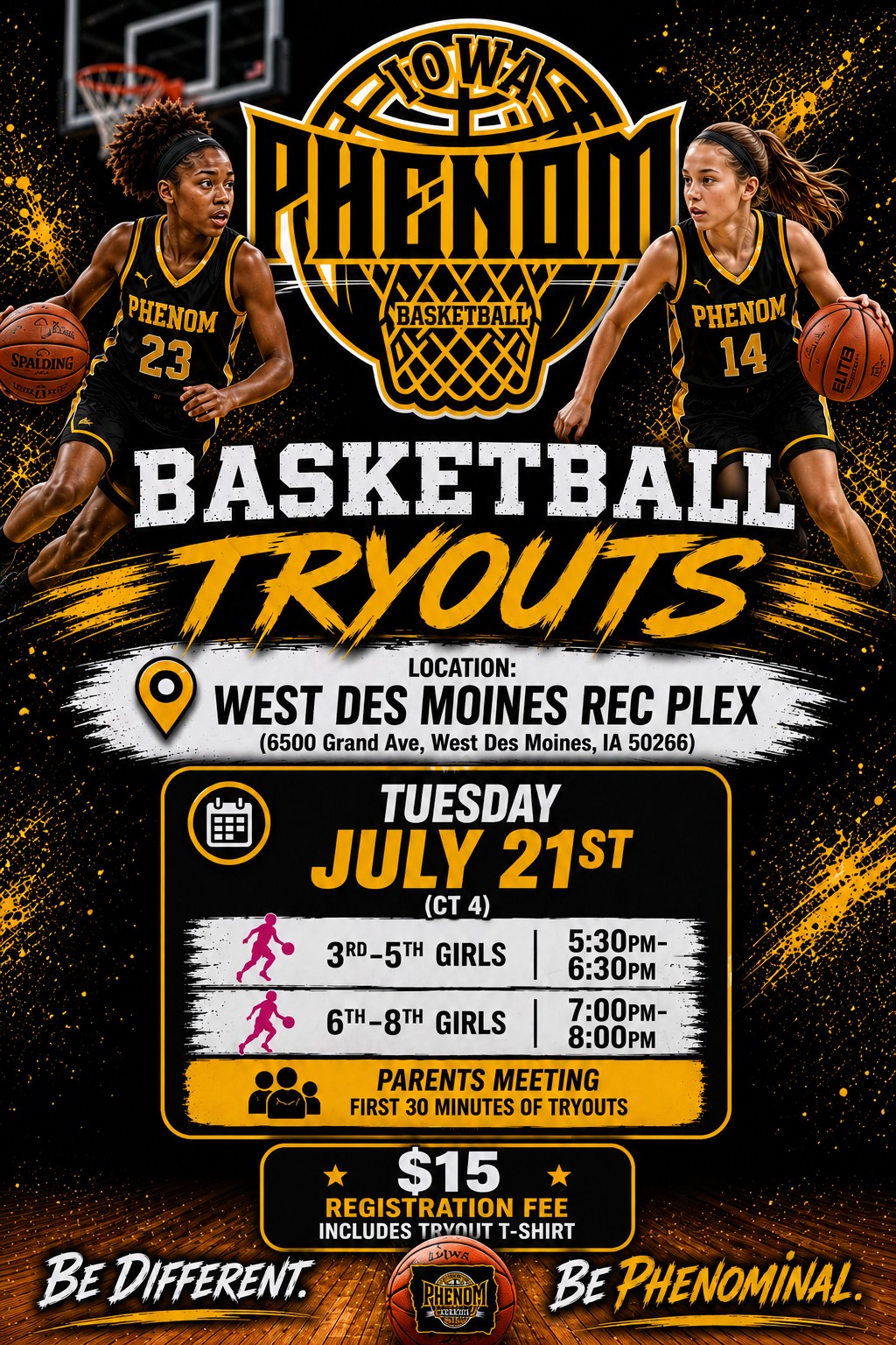 GIRLS TRYOUT FLYER