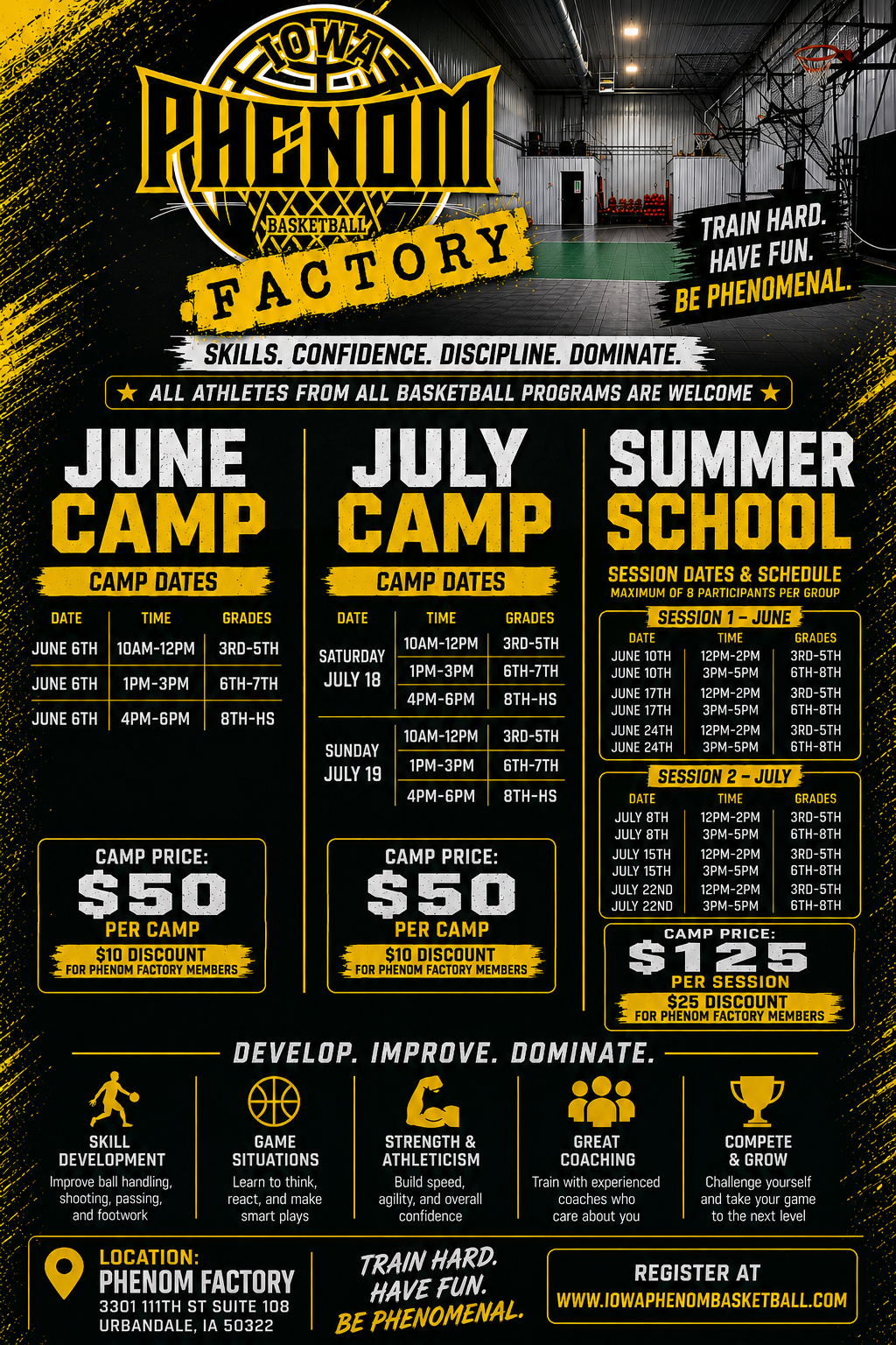 Iowa Phenom Summer Camp Flyer